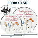 Gift For Grandma, Gift For Mother, Gift For Women - Thank You For Helping Us Bloom Grandma Mom Birth Flowers - Personalized Circle Memorial Garden Stone