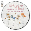 Gift For Grandma, Gift For Mother, Gift For Women - Thank You For Helping Us Bloom Grandma Mom Birth Flowers - Personalized Circle Memorial Garden Stone