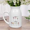 Gift For Grandma, Gift For Mother - First Mom Now Grandma Birth Flowers - Personalized Ceramic Flower Vase