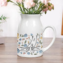 Gift For Grandma, Gift For Mother - Hand In Hand I Will Always Protect You Mom Nana - 3D Inflated Effect Printed Vase, Personalized Ceramic Flower Vase