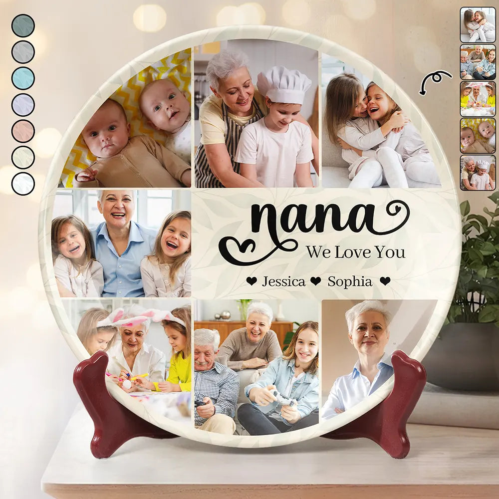 Custom Photo Mom Nana We Love You - Personalized Ceramic Plate