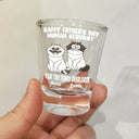 Cat Lovers,Cat Dad - Your Tiny Furry Overlords - Personalized Shot Glass