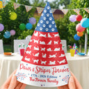 America 250th,Independence Day,Dog Lovers,Pet Lovers,Playful,Icon - 1776 Edition Paws And Stripes US Independence Day - Personalized Party Hats