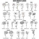Confident,Icon - Birth Month Flowers Sketch Bloom Where You're Planted - Personalized Custom Shaped Leather Keychain