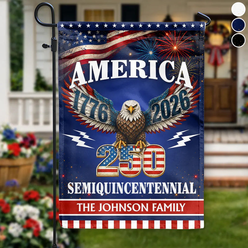 America 250th,Independence Day,Family,Happy,Top Market,Proud - 250 Years America Semiquincentennial - Personalized Flag