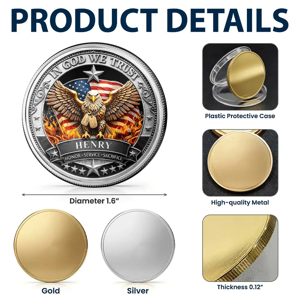America 250th, Independence Day, Family, Proud, Custom Text - 250 Years Freedom We The People - Personalized Commemorative Keepsake Coin