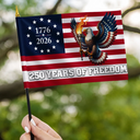 America 250th,Independence Day,Family,Proud,Icon - 250 Years Of Freedom Patriotic Eagle - Personalized Handheld Flag