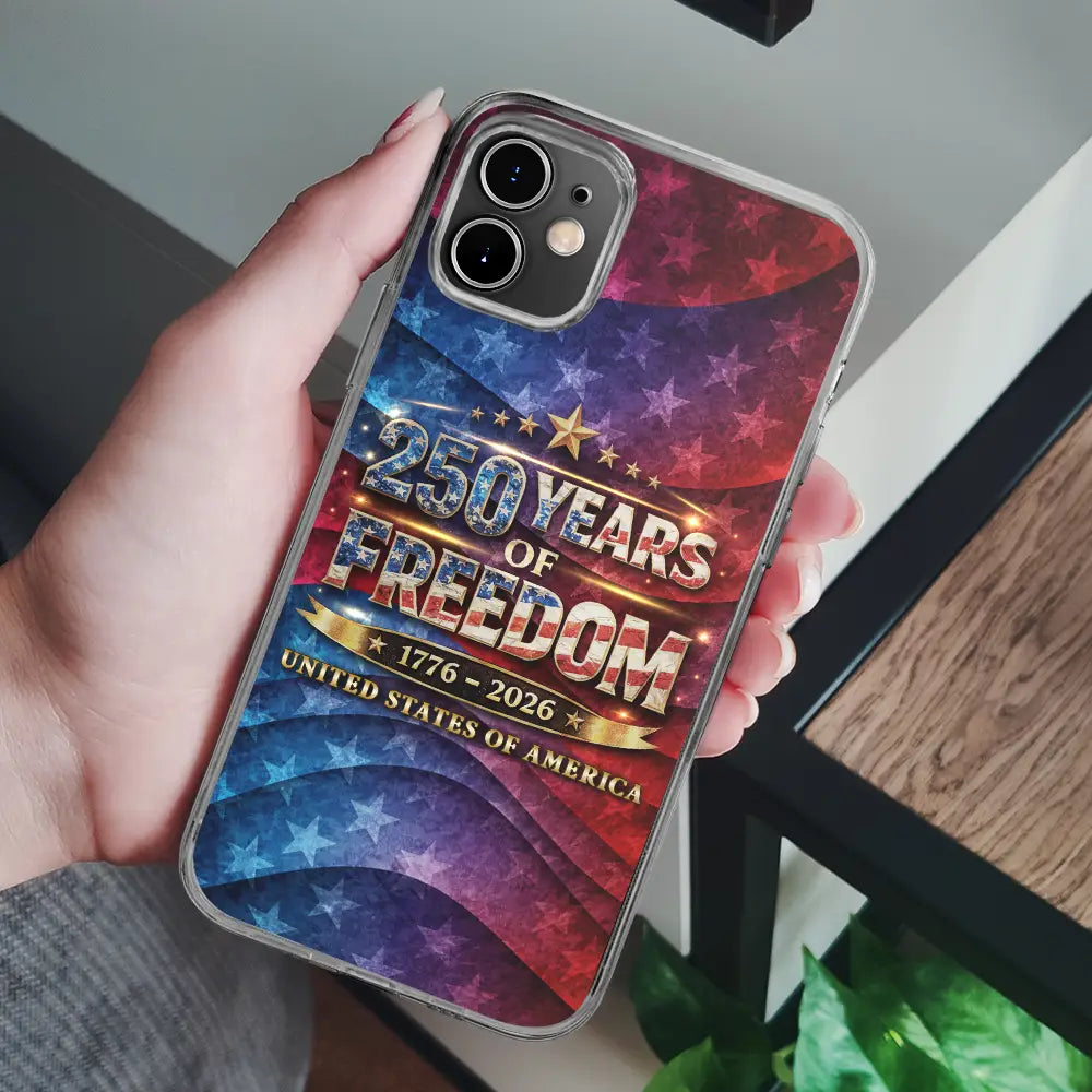 Independence Day,America 250th,Gift For Yourself,Happy,No Custom,Gift For Women,Gift For Men - 250 Years Of Freedom US Independence Day - Clear Phone Case