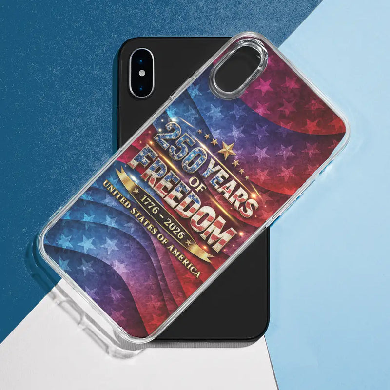 Independence Day,America 250th,Gift For Yourself,Happy,No Custom,Gift For Women,Gift For Men - 250 Years Of Freedom US Independence Day - Clear Phone Case
