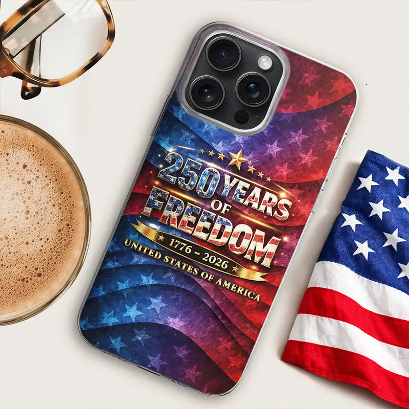 Independence Day,America 250th,Gift For Yourself,Happy,No Custom,Gift For Women,Gift For Men - 250 Years Of Freedom US Independence Day - Clear Phone Case