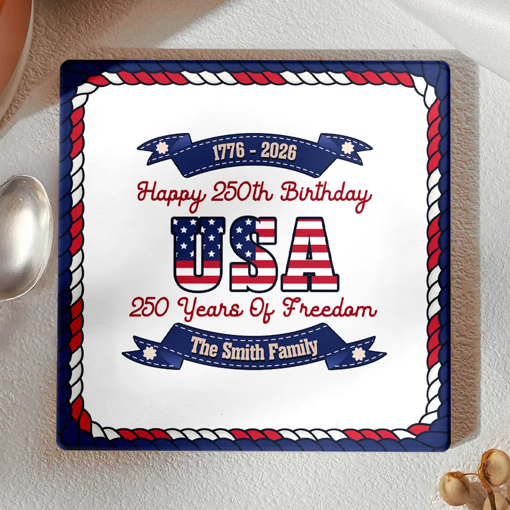 Independence Day,America 250th,Family,Gift For Yourself,Happy - 250 Years Of Freedom US Independence Day - Personalized Ceramic Coaster