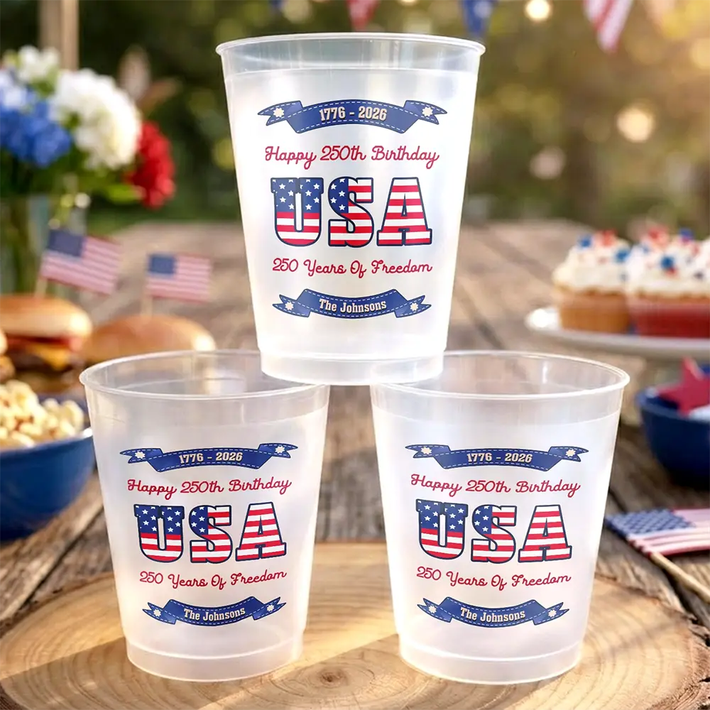 250 Years Of Freedom US Independence Day - Personalized Frosted Cups