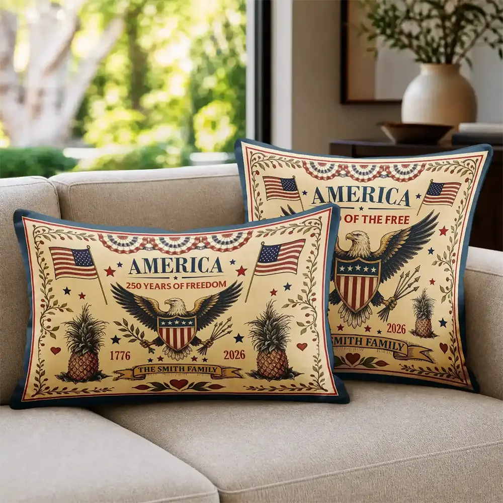 Independence Day,America 250th,Family,Gift For Bestie,Gift For Sibling,Gift For Grandparents,Gift For Yourself,Gift For Women,Gift For Men,Parents,Proud - 250 Years Of Freedom US Independence Day - Personalized Pillow
