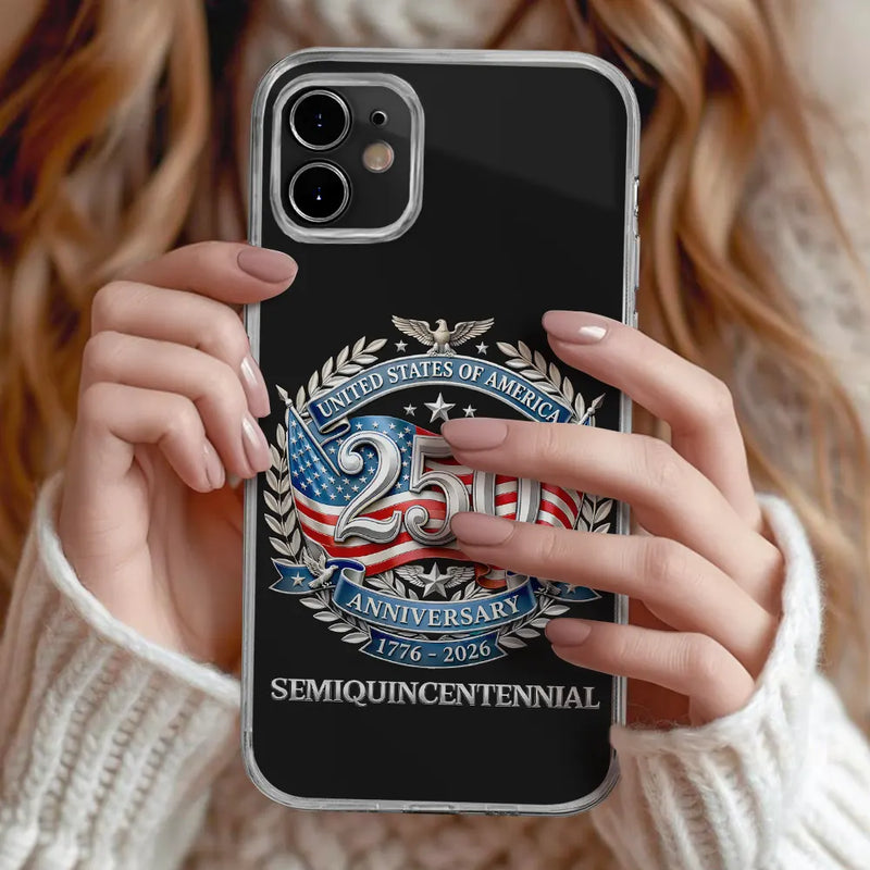 Independence Day,America 250th,Gift For Yourself,Happy,No Custom,Gift For Women,Gift For Men - 250th Anniversary Eagle US Independence Day - Clear Phone Case