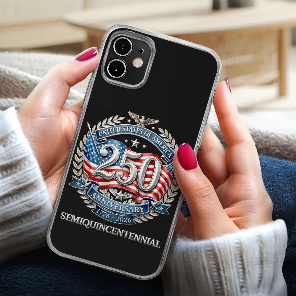 Independence Day,America 250th,Gift For Yourself,Happy,No Custom,Gift For Women,Gift For Men - 250th Anniversary Eagle US Independence Day - Clear Phone Case