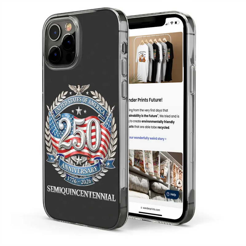 Independence Day,America 250th,Gift For Yourself,Happy,No Custom,Gift For Women,Gift For Men - 250th Anniversary Eagle US Independence Day - Clear Phone Case