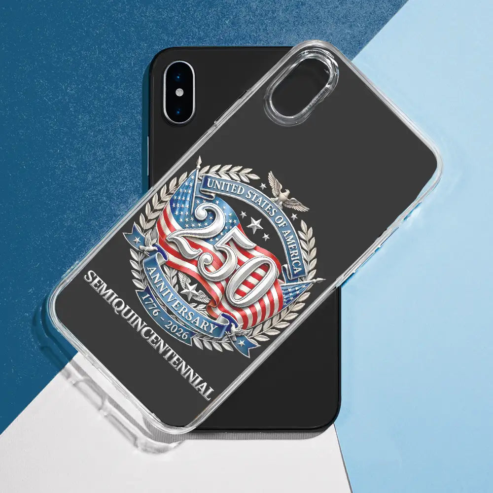 Independence Day,America 250th,Gift For Yourself,Happy,No Custom,Gift For Women,Gift For Men - 250th Anniversary Eagle US Independence Day - Clear Phone Case