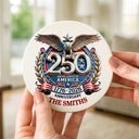 Independence Day,America 250th,Family,Gift For Yourself,Happy - 250th Anniversary Eagle US Independence Day - Personalized Ceramic Coaster