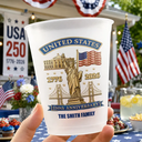 Independence Day,America 250th,Family,Gift For Bestie,Gift For Sibling,Gift For Grandparents,Parents,Top Market,Proud - 250th Anniversary USA - Personalized Frosted Cups