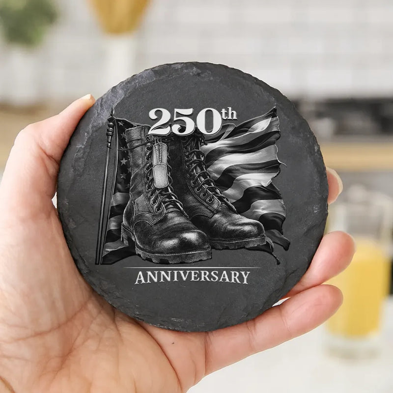 Independence Day,America 250th,Family,Gift For Yourself,Happy - 250th Anniversary US Independence Day - Personalized Slate Coaster