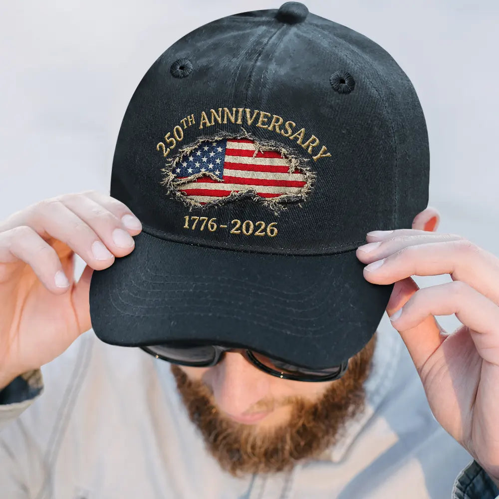 Independence Day,America 250th,Gift For Yourself,Happy,No Custom,Gift For Women,Gift For Men - 250th Anniversary US Independence Day - Vintage Washed Denim Cap