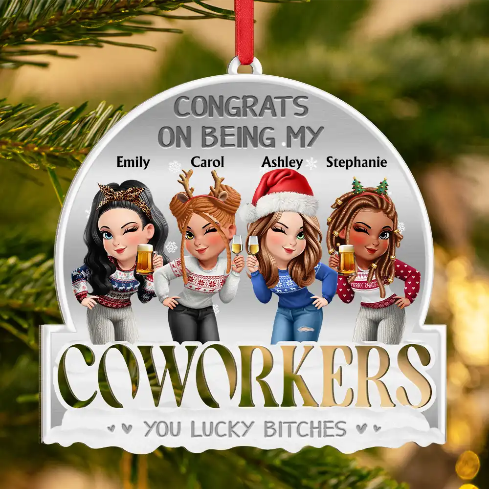 Gift For Bestie,Christmas,Funny - Congrats On Being My Bestie 3D Effect - Personalized Metal Ornament