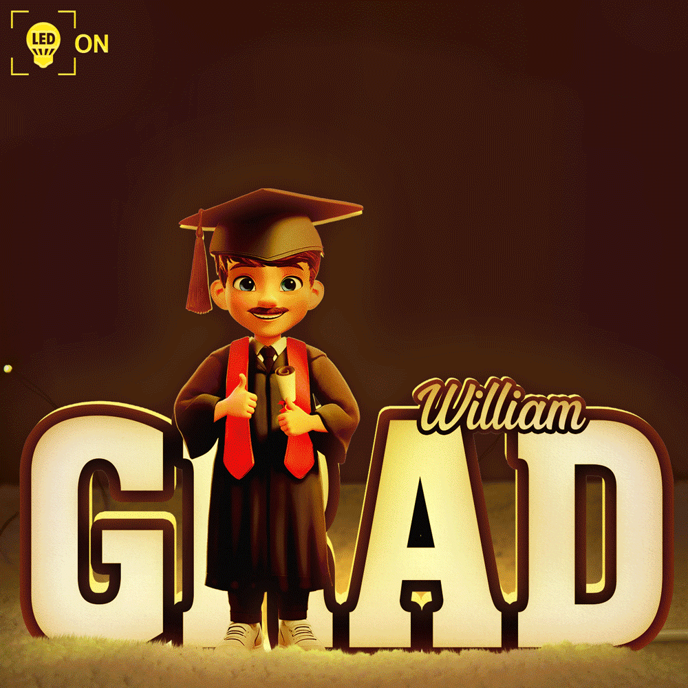 3D Effect 2025 Graduation - Personalized Custom Shaped Light Box