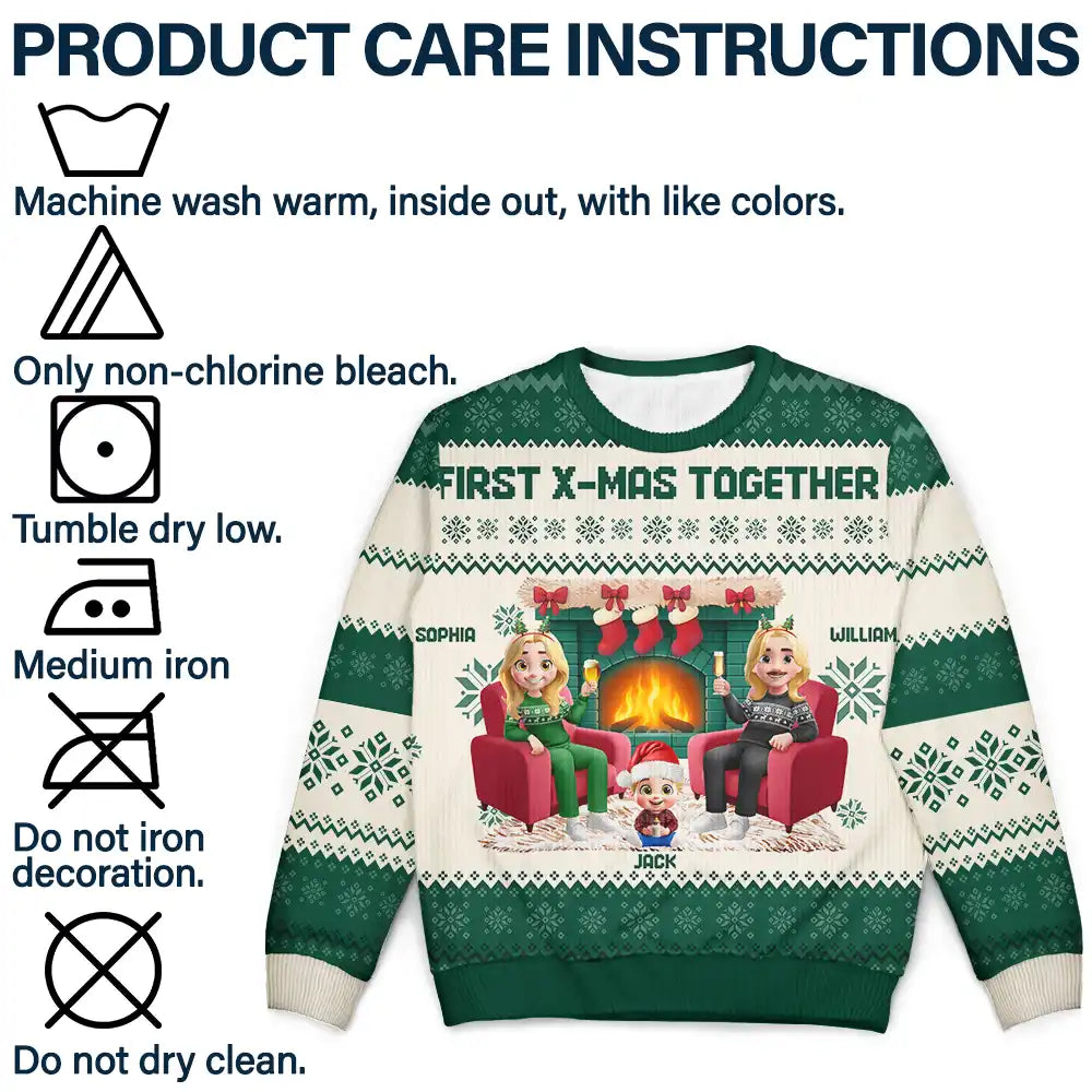 Gift For Couples,Parents,Pet Couple,Happy - 3D Effect Couple With Kids And Pets - Personalized Unisex Ugly Sweater