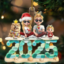 Gift For Couples,Gift For Husband,Gift For Wife,Gift For Boyfriend,Gift For Girlfriend,Parents,Gift For Mother,Gift For Father,Family,Pet Lovers,Pet Mom,Pet Dad,Pet Couple,Cat Lovers,Cat Mom,Cat Dad,Cat Couple,Dog Lovers,Dog Mom,Dog Dad,Dog Couple,Christmas,Gift For Sibling,Gift For Sisters,Gift For Brothers,Gift For Bestie,Happy - 3D Sea Glass Christmas Family And Friends - Personalized Custom Shaped Acrylic Ornament