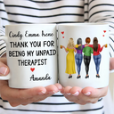 Gift For Bestie,Gift For Women,Top Market,Happy - 3D Besties Thank You For Being My Unpaid Therapist - Personalized Mug