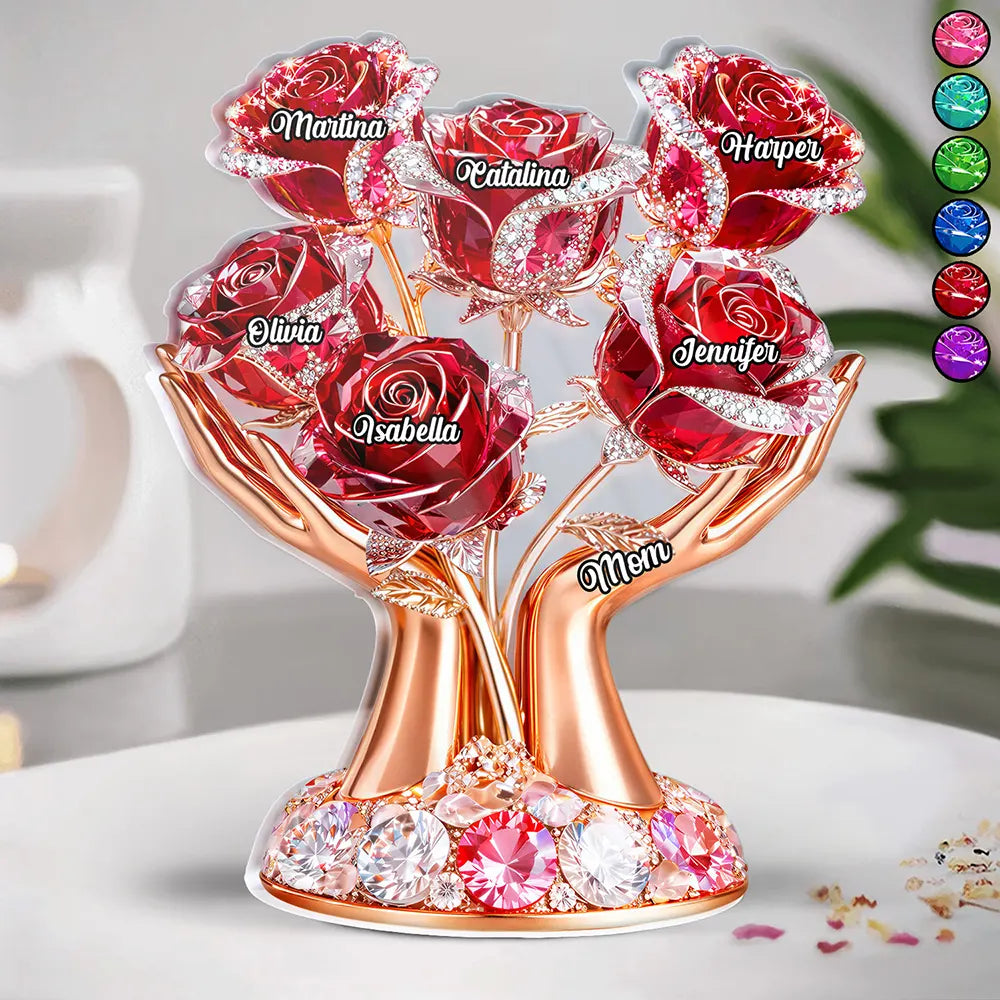 3D Crystal Effect Mom’s Love In Bloom - Personalized Custom Shaped Acrylic Plaque