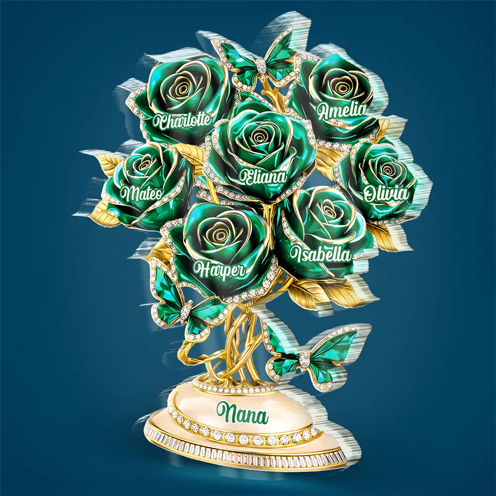 Gift For Mother,Gift For Grandma,Gift For Women,Love,Top Market - 3D Crystal Effect Roses Mom’s Everlasting Love - Personalized Custom Shaped Acrylic Plaque