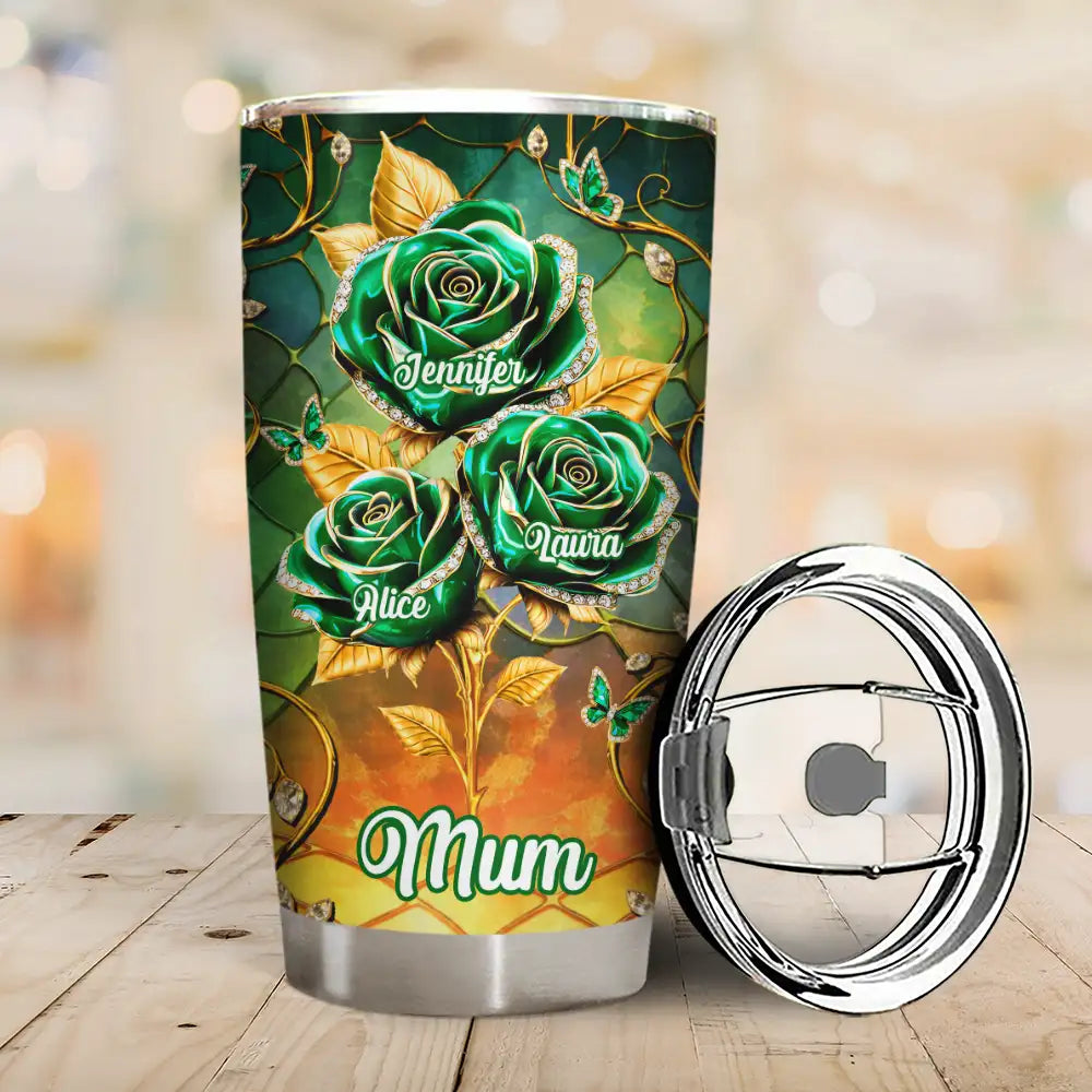 Gift For Mother,Gift For Grandma,Gift For Women,Love,Top Market - 3D Crystal Effect Roses Mom’s Everlasting Love - Personalized Tumbler