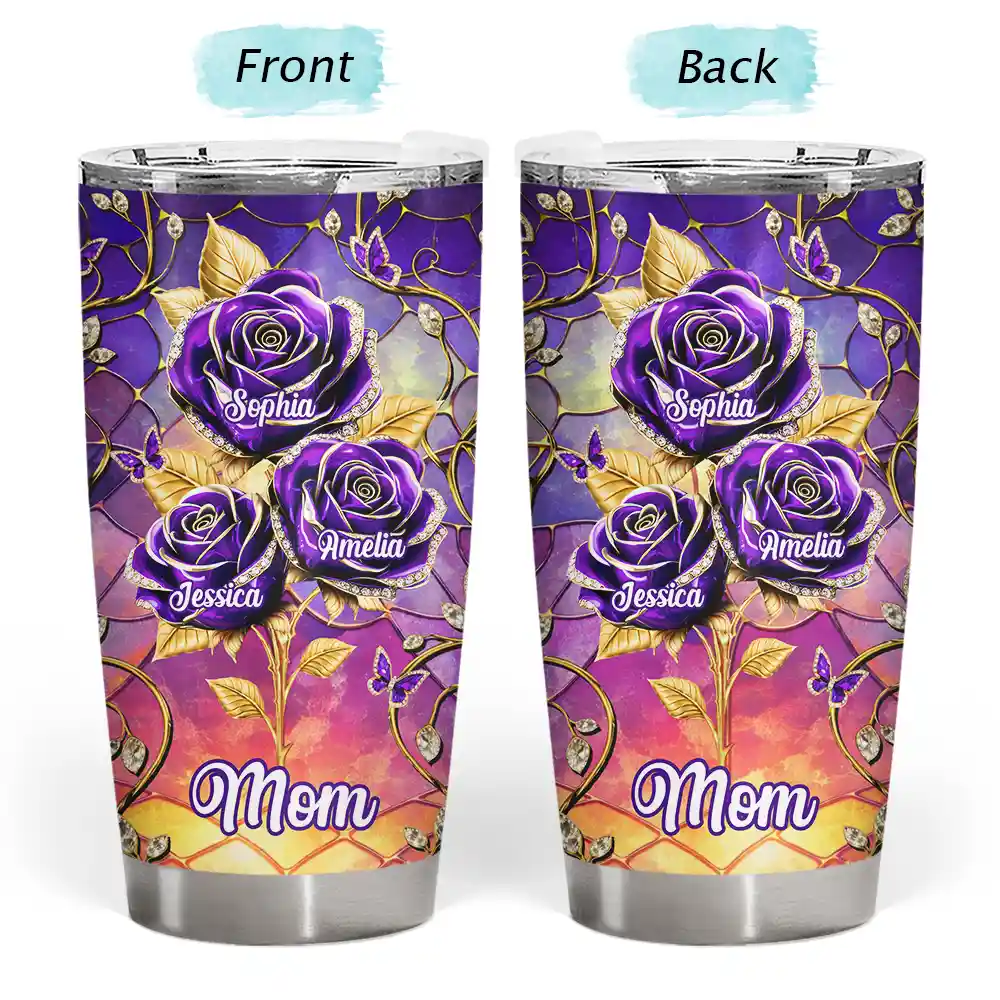 Gift For Mother,Gift For Grandma,Gift For Women,Love,Top Market - 3D Crystal Effect Roses Mom’s Everlasting Love - Personalized Tumbler