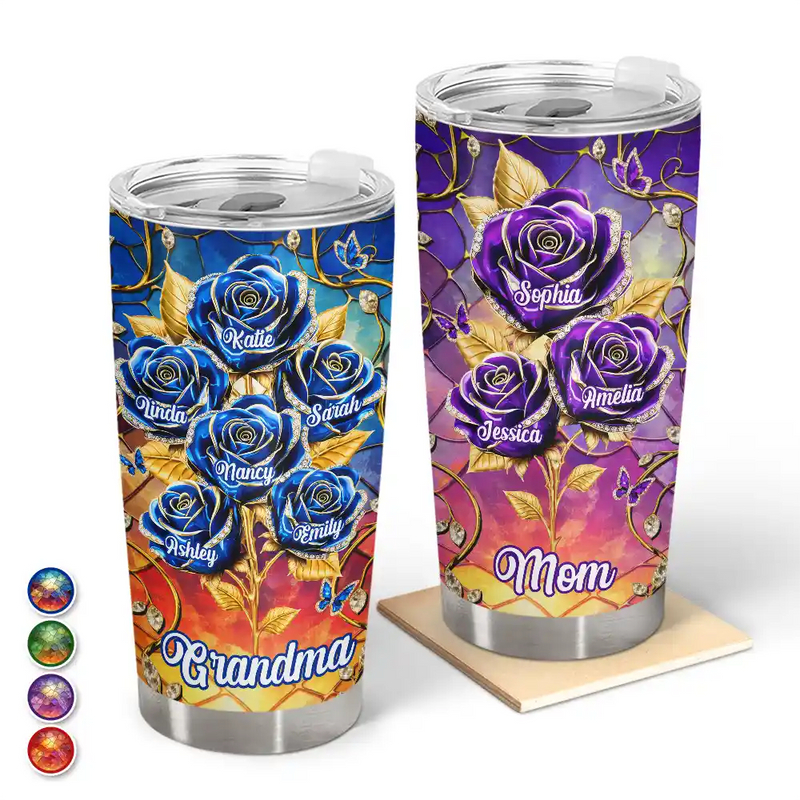 Gift For Mother,Gift For Grandma,Gift For Women,Love,Top Market - 3D Crystal Effect Roses Mom’s Everlasting Love - Personalized Tumbler