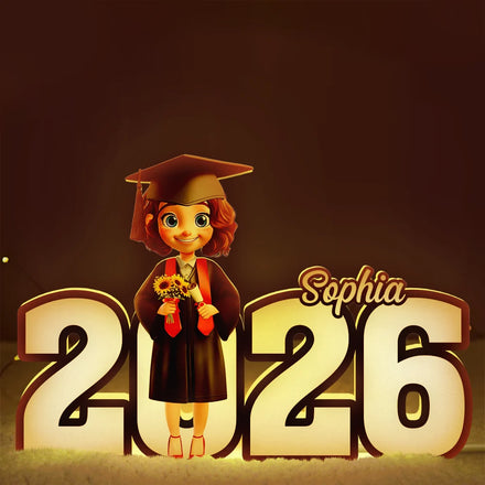 3D Effect Congrats Graduation - Personalized Custom Shapes Light Box