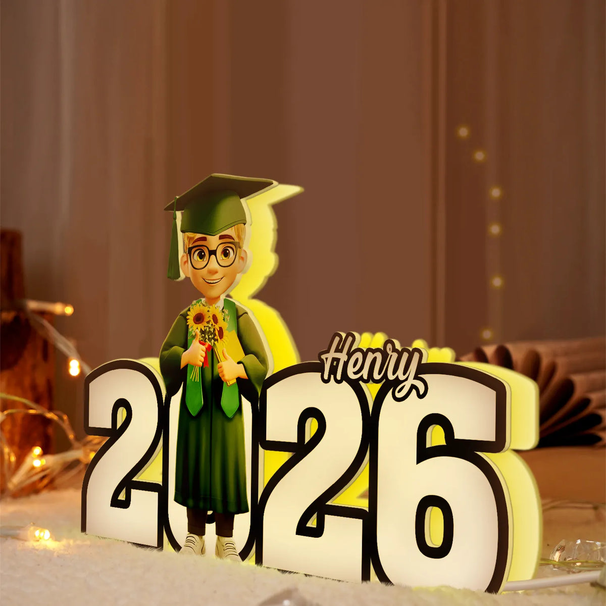 3D Effect 2025 Graduation - Personalized Custom Shaped Light Box