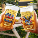 America 250th, Independence Day, Family, Proud, Icon - 3D Effect 250 Years Of Freedom - Personalized Beer Glass