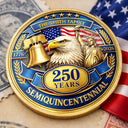 Family,Gift For Yourself,Gift For Women,Gift For Men,Happy,America 250th,Independence Day,Top Market - 3D Effect 250 Years Semiquincentennial - Personalized Commemorative Keepsake Coin