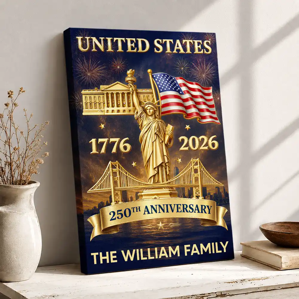 America 250th,Independence Day,Family,Proud,Custom Text - 3D Effect 250th Anniversary - Personalized Poster