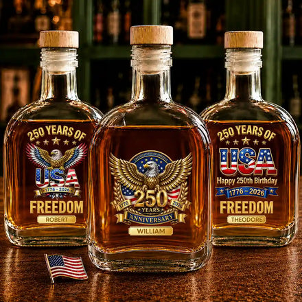 3D Effect 250th Anniversary - Personalized Whiskey Bottle