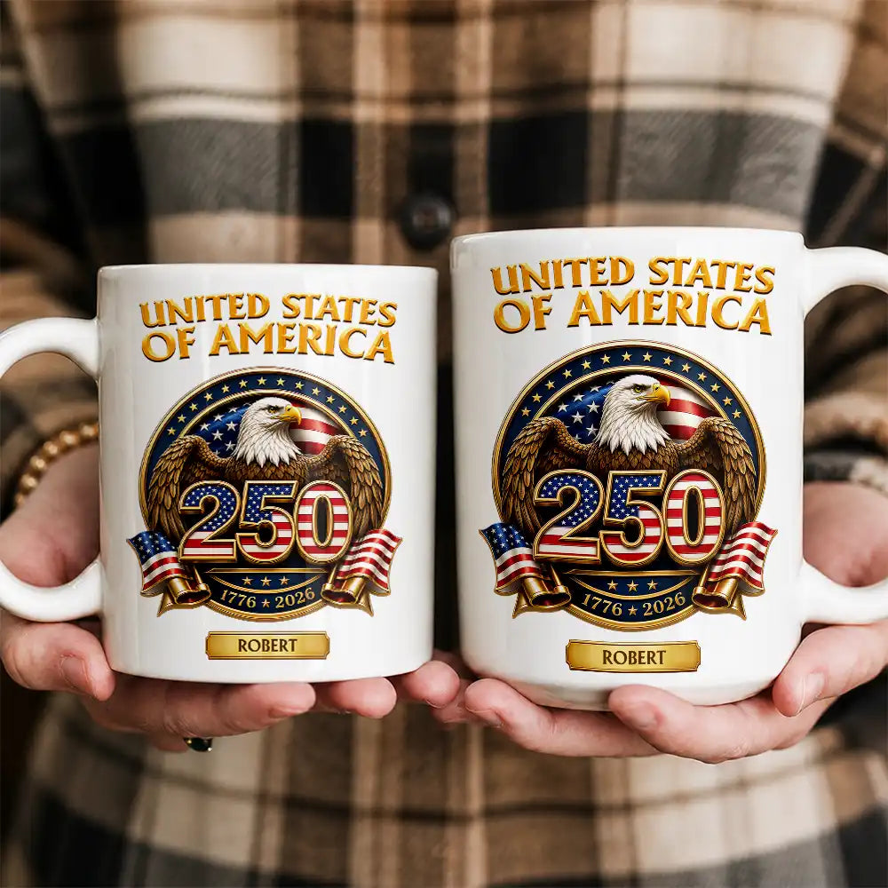 America 250th,Independence Day,Gift For Yourself,Proud,Custom Text - 3D Effect America 250th Anniversary - Personalized Mug