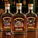 America 250th,Independence Day,Gift For Yourself,Proud,Custom Text - 3D Effect America 250th Anniversary - Personalized Whiskey Bottle