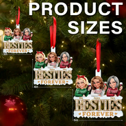 Gift For Bestie, Gift For Sisters, Happy, Gift For Women, Christmas - 3D Effect Besties Forever Gemstone Art - Personalized Metal Ornament