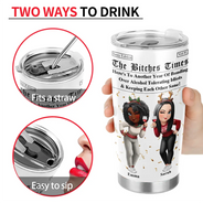 Gift For Bestie,Old Best friends,Gift For Sisters,Happy - 3D Effect Besties Here's To Another Year Of Us - Personalized Tumbler