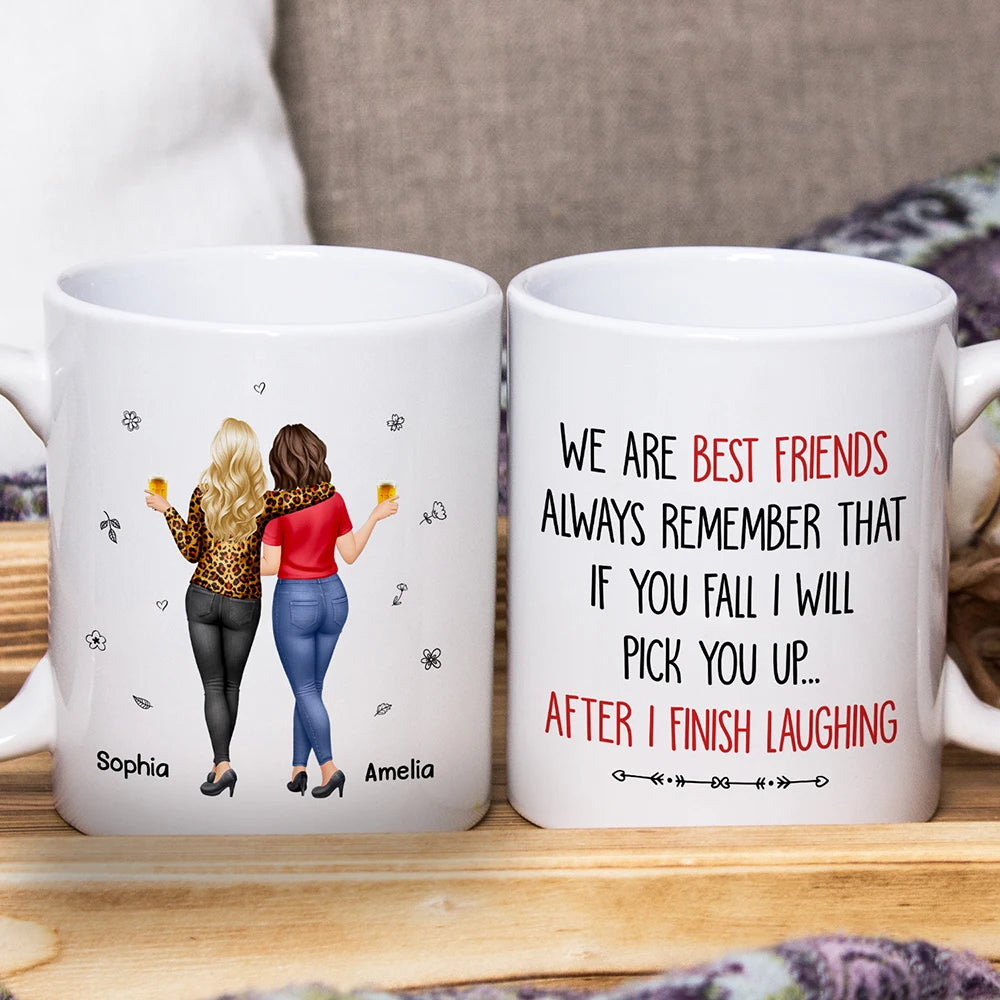 3D Effect Besties If You Fall I Will Pick You Up - Personalized Mug