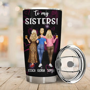 Gift For Bestie,Gift For Sisters,Gift For Women,Happy - 3D Effect Besties Thank You For Standing By My Side - Personalized Tumbler 