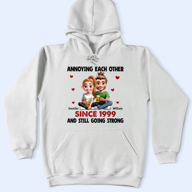 Gift For Couples, Gift For Husband, Gift For Boyfriend, Gift For Wife, Gift For Girlfriend, Love - 3D Effect Couple Annoying Each Other - Personalized T Shirt