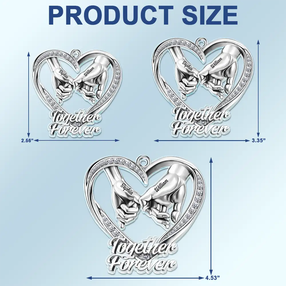 Gift For Couples, LGBT, Gift For Women, Gift For Men, Love, Top Market - 3D Metal Effect Couple Holding Hands You & Me We Got This - Personalized Acrylic Car Hanger