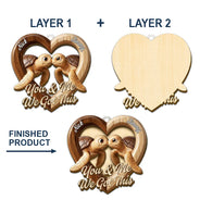Gift For Couples, LGBT, Gift For Women, Gift For Men, Love - 3D Effect Couple Turtles You & Me We Got This - Personalized Custom Shaped Car Visor Clip